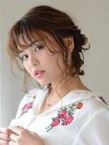 アース 五反田店(HAIR&MAKE EARTH) シースルーバングのギブソンタック