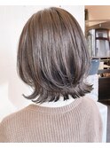 小顔イメチェン、ラベンダーカラーくびれレイヤーボブ