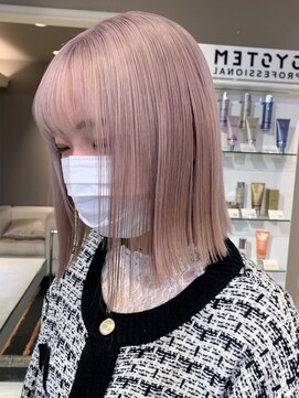 ベレーザ 渋谷(BELEZA) ba367_2wayバングオン眉ショートミルクティーピンクボブウルフ