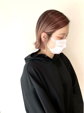 エヌプラス(N+) 黒髪グラデヘアーオリーブグレー小顔に見せるヘアココアベージュ