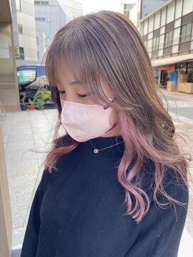 ヘアーメイクオズ(hair make O/S) 《kaito》インナーカラー ピンクベージュ☆