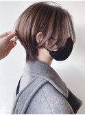 【morio 原宿】ショートウルフ　耳かけ　グレージュ