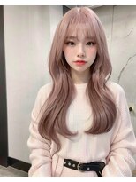 ラルムバイシー 新宿(LARME by Sea)&nbsp;【韓国風】韓国風顔周りカット+ホワイトピンクカラー