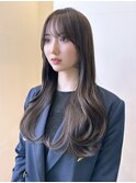ナチュラルヘア ショコラピンク レイヤーカット 顔まわりカット