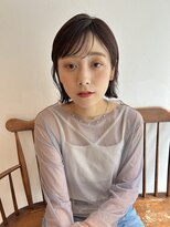 切りっぱなしボブ/ピンクベージュ/前髪/グレージュ/原宿