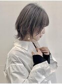 グレージュ×ネオウルフ　ボブウルフ　ウルフカット