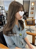 ブリーチ無しオリーブベージュ