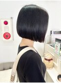 ダークアッシュボブ/暗髪/ミニボブ/切りっぱなしボブ/就活カラー