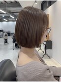 明るめカラー×切りっぱなしボブ！