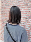ミディアムボブ切りっぱなしミディアム大人ミディアム艶髪ミディ