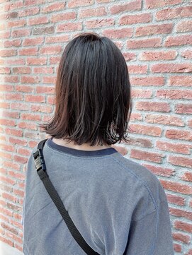 オーガニック アトリエ 大宮(organic+atelier) ミディアムボブ切りっぱなしミディアム大人ミディアム艶髪ミディ