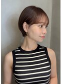 くびれヘア/アプリコットオレンジ/レイヤー/ショートボブ/韓国
