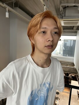 ヌープヘアーアイス(NUUP.hair ici) 夏◎ブリーチなしダブルカラー透明感オレンジ