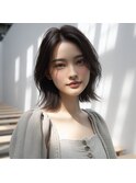 ★髪質改善ひし形ソフトウルフ簡単小顔美髪ツヤ髪Cカーブカット