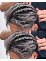 ステラ(STELLA) メンズ/バレイヤージュ/センターパート/ブリーチ&ダブルカラー