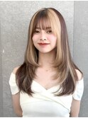 ◎オリーブベージュ/レイヤーカット/顔周りレイヤー/シースルー