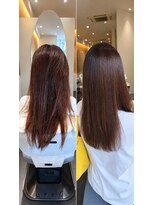 ビーアップヘアー(be:up hair)&nbsp;縮毛矯正と艶カラーで透明感ロング