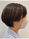  20代30代40代小顔ハンサムショートアッシュブラウン