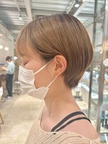 オーガニック リブ 川越(organic+live)&nbsp;２０代３０代大人可愛いアッシュショートボブ耳掛け透明感