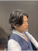 ビジネスツーブロック 前下がりミディアム センターパート