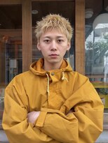 ヒュージ 表参道(huge)&nbsp;スパイキーショート/ブリーチ/メンズカット/ダブルカラー/眉毛