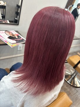 ニコ ヘアリラクゼーション(Nico hair relaxation) 20代30代40代シースルーバングヘア×高発色ローズブラウン