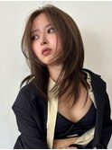 美髪レイヤーカット/顔まわりレイヤー/くびれミディアムレイヤー