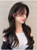 髪質改善艶髪愛され韓国風前髪カット 小顔梅田