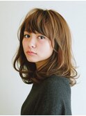 ミディアムヘア/暗めカラー/グランマッシュ/表参道