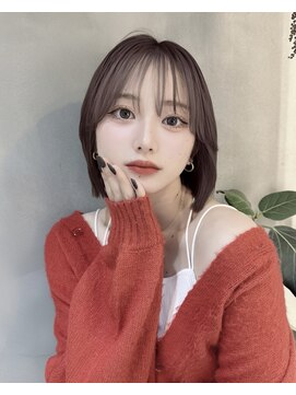 ロンドリゼル 札幌(Lond RiseL) オリーブグレー/前髪/ボブ/マロンベージュ/レイヤーカット/小顔