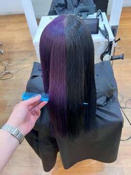 ハビット (habitt) ツートンカラー/バイオレット×ブラック/難波ブリーチ