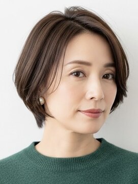 白髪ぼかしカラー白髪ぼかしハイライト大人ショート30、40、50代