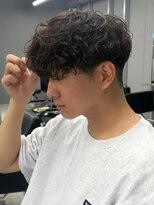 エルマーク メンズパーマ 心斎橋(L-MARK)&nbsp;シャドウパーマ/波巻きパーマ/メンズ/センターパート/眉毛