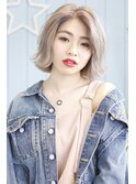 *CUORE菊地*・・・プラチナアッシュ~外ハネ切りっぱなしBOB