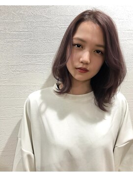 ビスクヘアデザイン(bisq hair design) medium layer × くすみピンクパープル