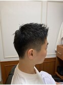 メンズカット×フェード×爽やかアップバング<理容室>