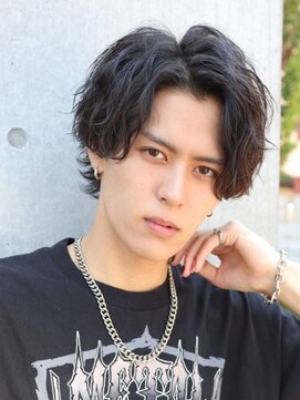 フレイバ 吉祥寺(FLAVA) センターパート ウルフ 波巻きパーマ スパイラルパーマ