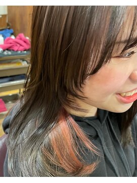 美容室ヒラトヤ 仙北店 ストレートロングヘア×大人可愛いインナーカラー20代30代40代