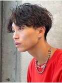アップバングセンターパートツイストスパイラルパーマ名駅