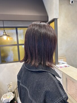 ヘアポケット スタイル店(HAIR POCKET) ぱつっと暖色ボブ