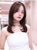 大人ガーリー顔周り似合わせカット/ミディアムレイヤーカット