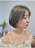 冬カラーオリーブグレー◎艶ボブ×髪質改善大人美人ヘア
