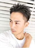 ツーブロックアップバング刈り上げショート束感短髪爽やか清潔感
