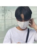 韓国風カルマパーマ メンズセンターパートスタイル