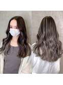 プラチナグレージュ#シールエクステ#三宮#韓国ヘア