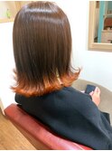オレンジ裾カラー、ワンカール