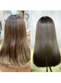 ブリーチ毛のジュエリーシステム×LULUTr×縮毛矯正で艶髪♪