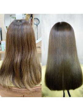 アンフィシュピトロワ(AnFye spi tlow) ブリーチ毛のジュエリーシステム×LULUTr×縮毛矯正で艶髪♪