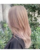 タヤ 麹町店(TAYA)&nbsp;ハイトーンピンクベージュ×顔周りレイヤーウェーブロングヘア