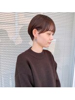 耳かけショート/マッシュショート/ショート/グレージュ